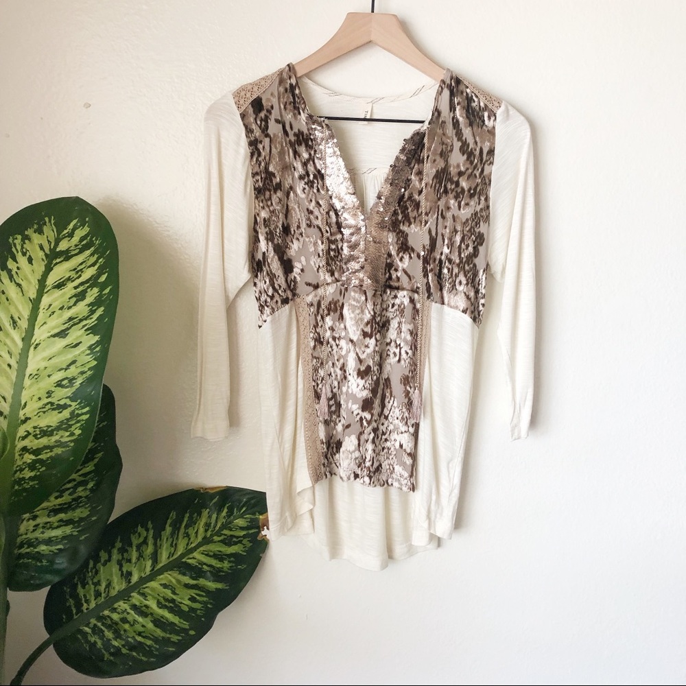 Anthropologie | Gilded Acacia Henley Top